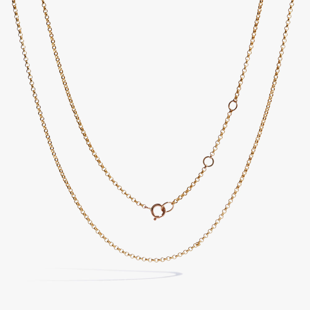 14ct Yellow Gold Classic Long Belcher Chain Necklace | Annoushka jewelley